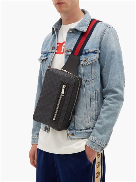 gucci black bag for men|gucci leather bag men.